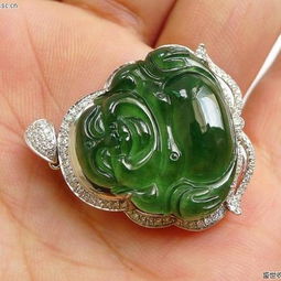 翡翠臻品 A貨滿色陽(yáng)綠佛公18K金鑲嵌，附證書(shū)與復(fù)檢保障，尊享傳世之禮